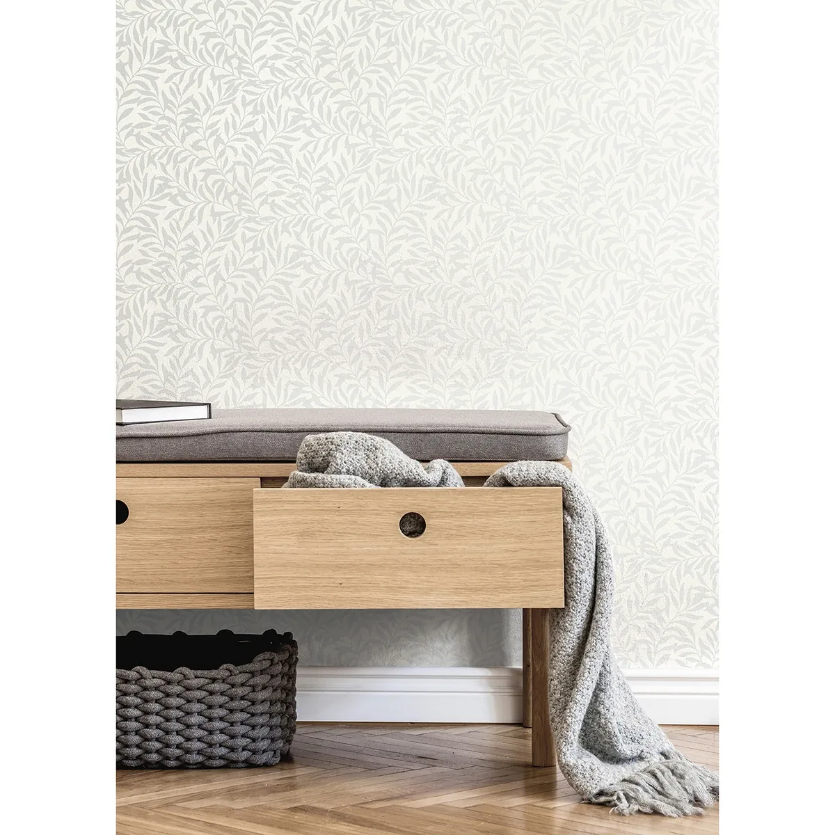 Brewster Home Fashions Salix Silver Leaf Wallpaper - SKU M1666