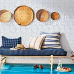 Brewster Home Fashions Sand Blue Painted Dots Wallpaper | Wallpaper Twins Brewster Home Fashions Sand Blue Painted Dots Wallpaper - SKU 3120-13614
