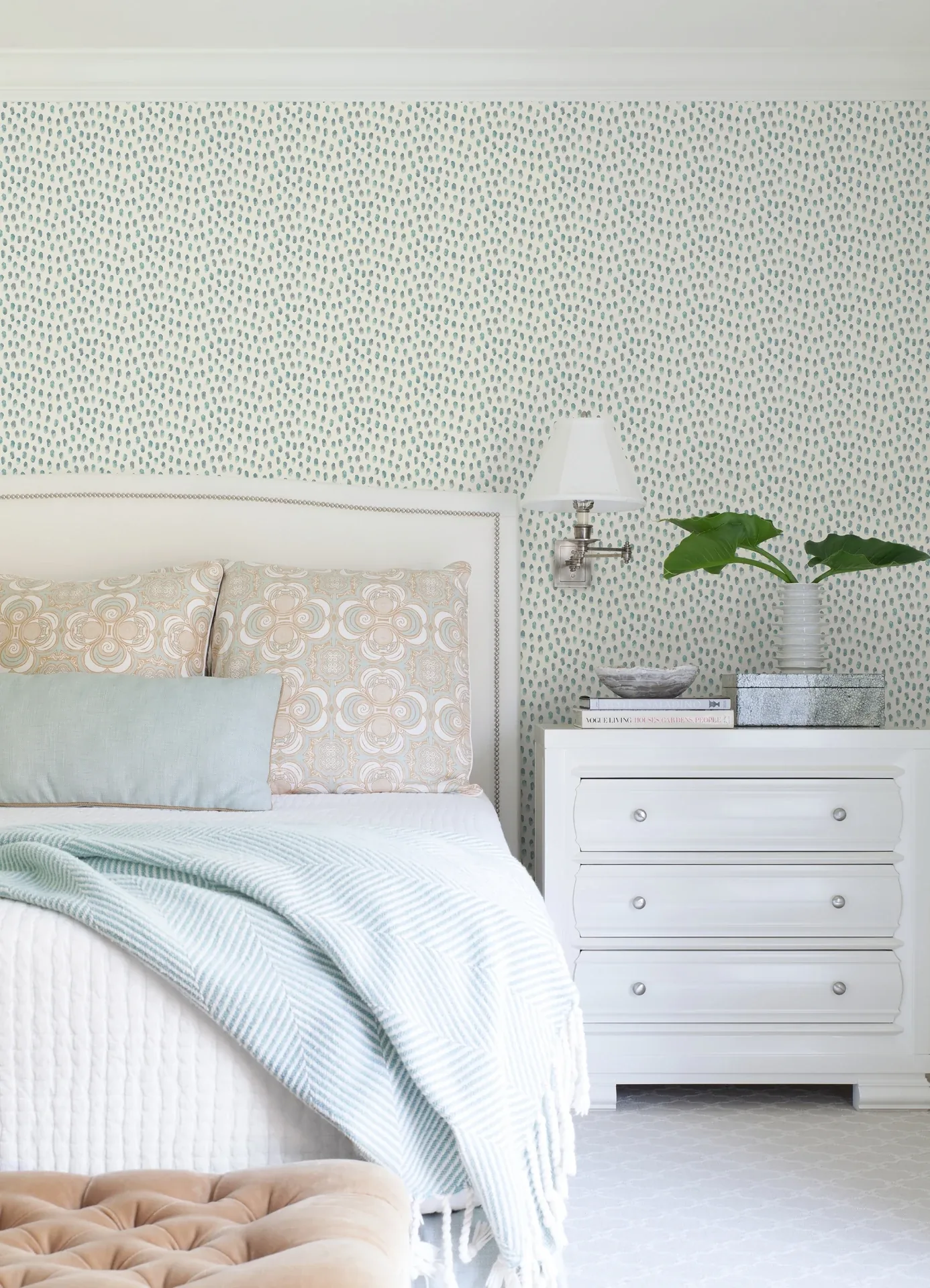 Brewster Home Fashions Sand Drips Aqua Painted Dots Wallpaper - SKU 4071-71061