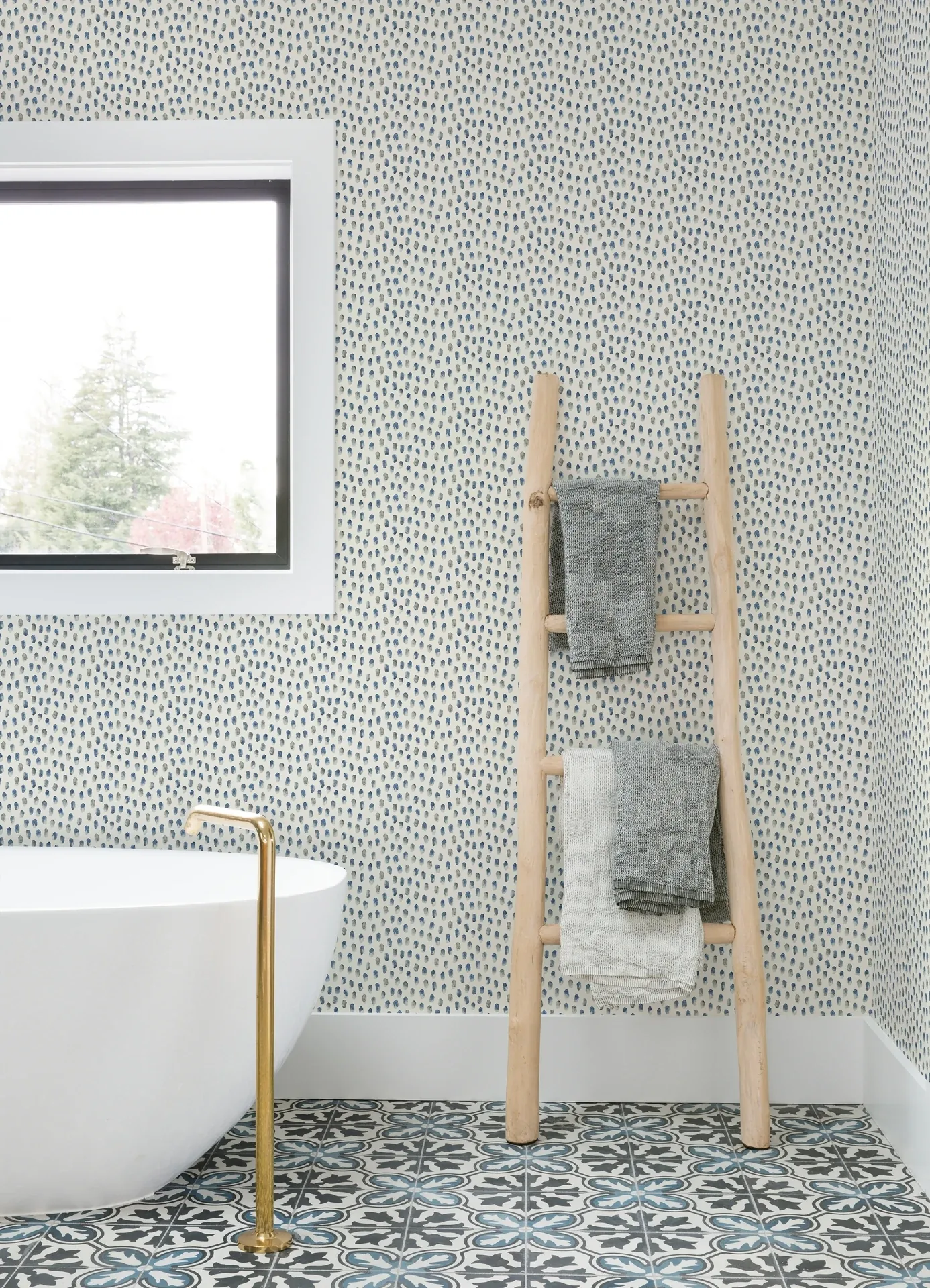 Brewster Home Fashions Sand Drips Blue Painted Dots Wallpaper | Wallpaper Twins Brewster Home Fashions Sand Drips Blue Painted Dots Wallpaper - SKU 4071-71060