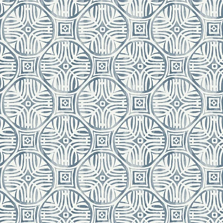 Brewster Home Fashions Sandee Navy Medallion Wallpaper - SKU 3125-72310