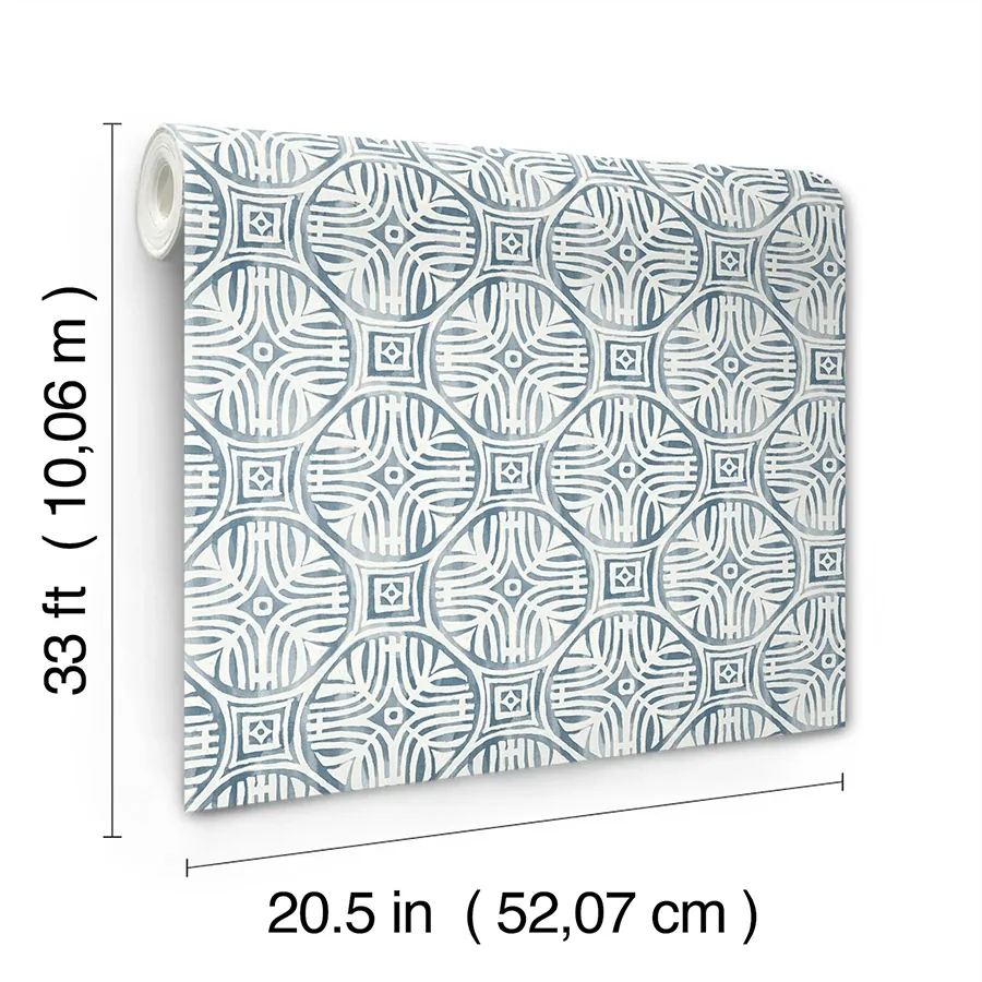 Brewster Home Fashions Sandee Navy Medallion Wallpaper - SKU 3125-72310