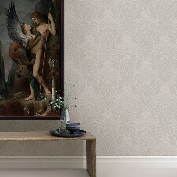 Brewster Home Fashions Sandor Grey Damask Wallpaper - SKU 2830-2773