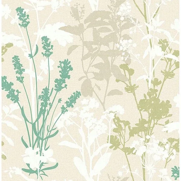 2811-24573 | Santa Green Wild Flowers Wallpaper