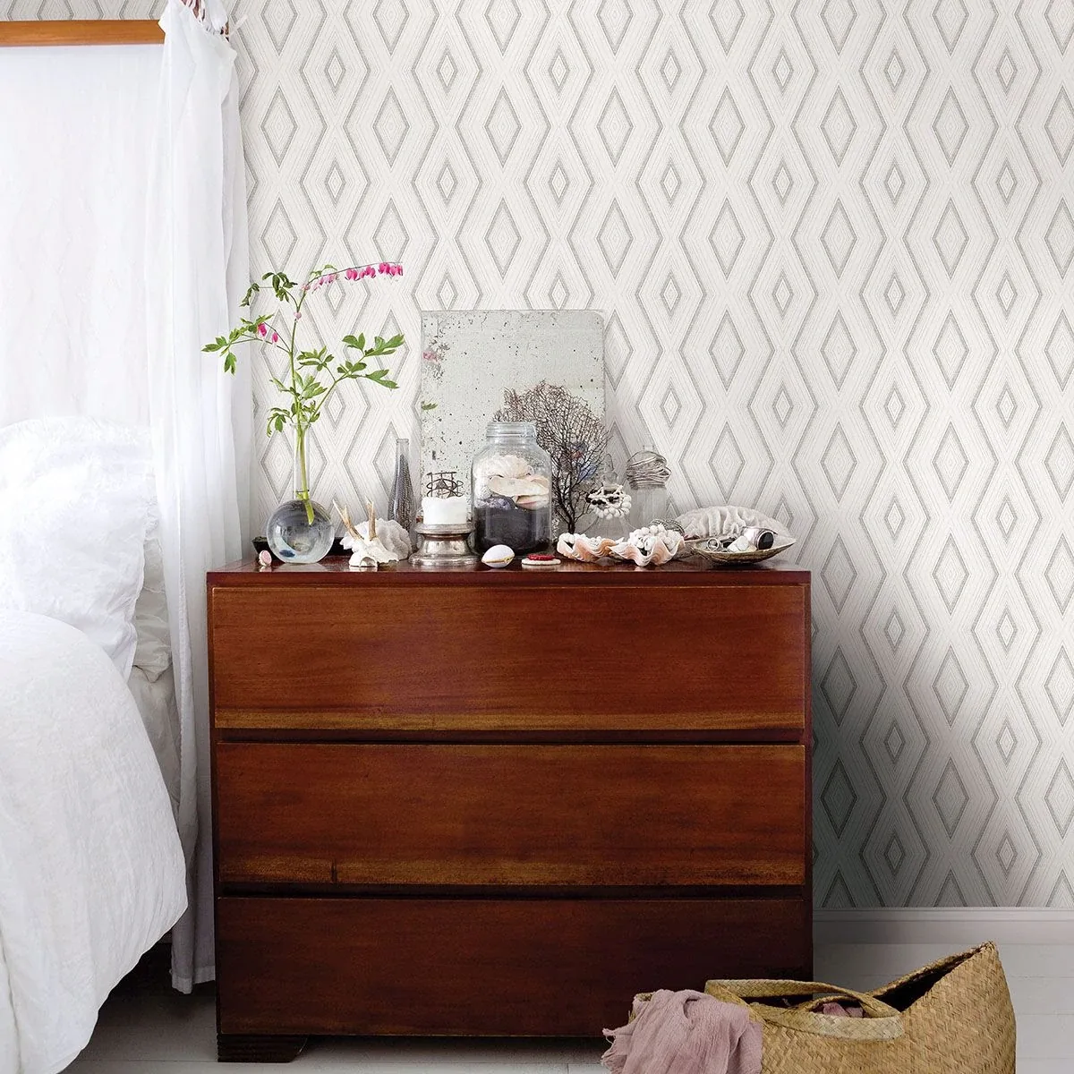 Brewster Home Fashions Santa Grey Grey Geometric Wallpaper - SKU 3120-13663