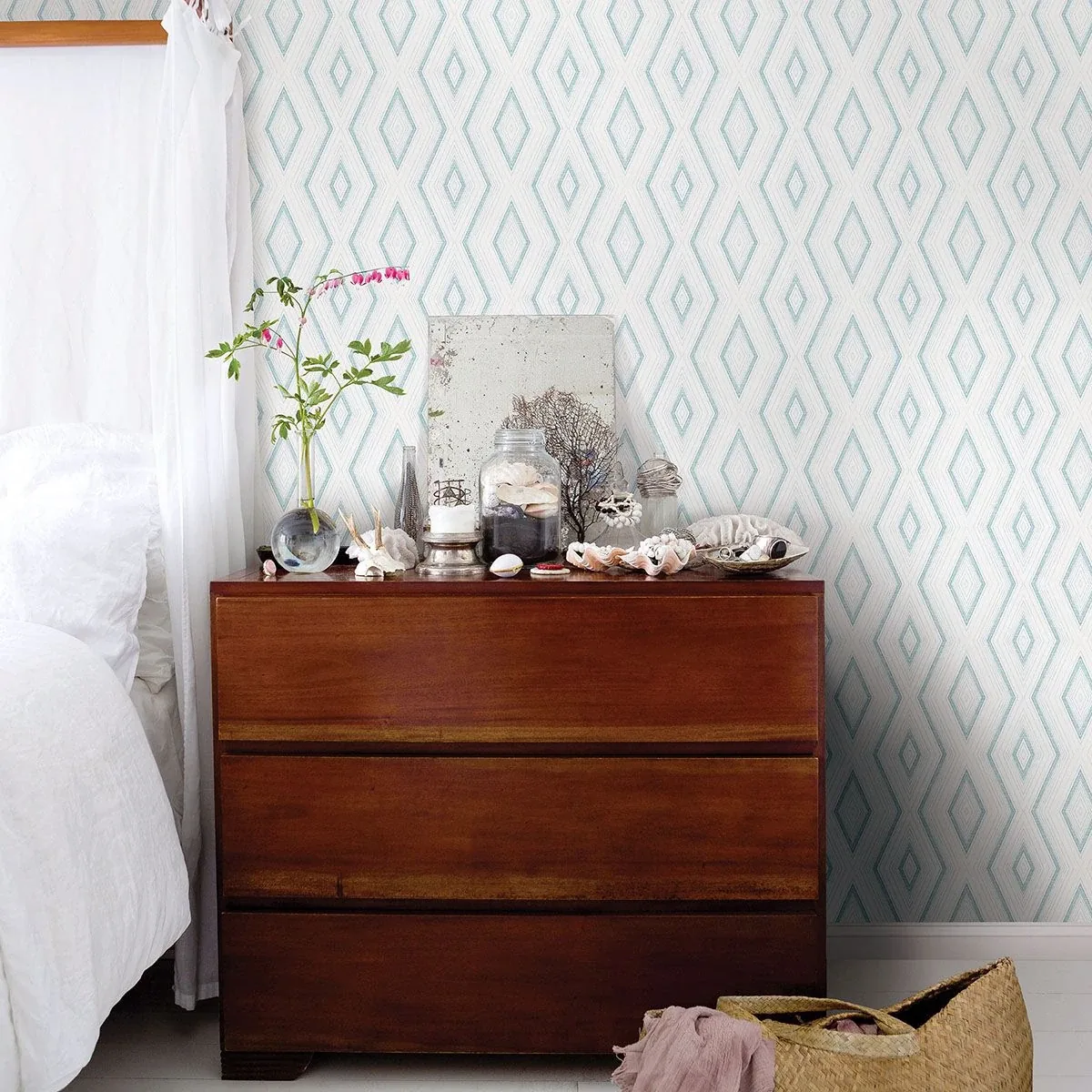 Brewster Home Fashions Santa Turquoise Geometric Wallpaper - SKU 3120-13661