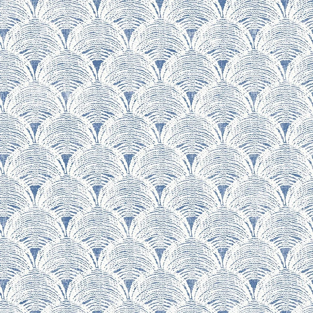 Brewster Home Fashions Santiago Blue Scalloped Wallpaper - SKU 3120-13654