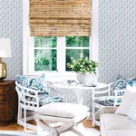 Brewster Home Fashions Santiago Blue Scalloped Wallpaper - SKU 3120-13654
