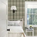 Brewster Home Fashions Saranac Sage Flannel Wallpaper - SKU 3118-12673