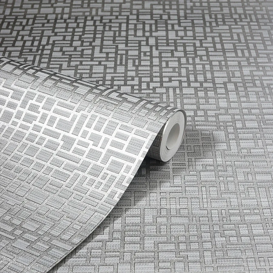 Brewster Home Fashions Satoni Silver Geometric Wallpaper - SKU AH293100