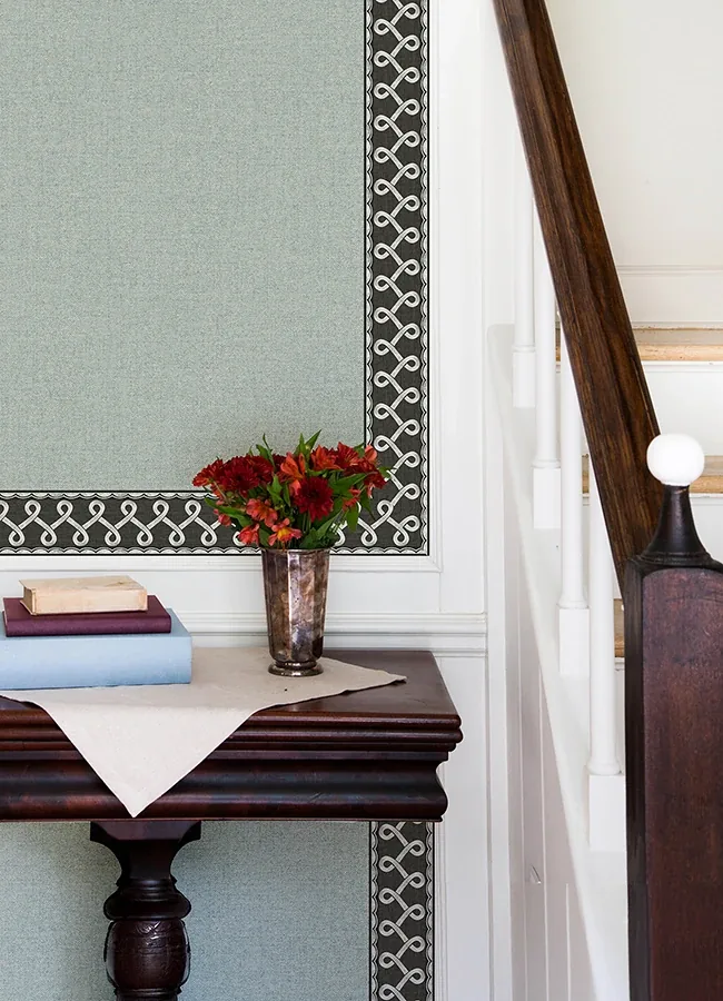 Brewster Home Fashions Scalloped Ribbon Black Trim Wall Border | Wallpaper Twins Brewster Home Fashions Scalloped Ribbon Black Trim Wall Border - SKU 4148-14504