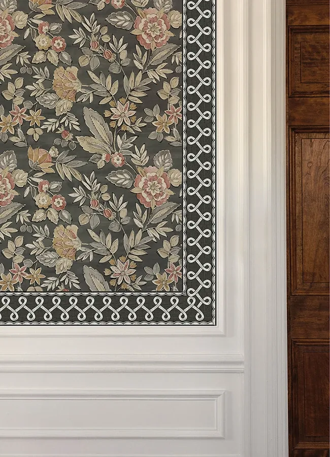 Brewster Home Fashions Scalloped Ribbon Black Trim Wall Border | Wallpaper Twins Brewster Home Fashions Scalloped Ribbon Black Trim Wall Border - SKU 4148-14504