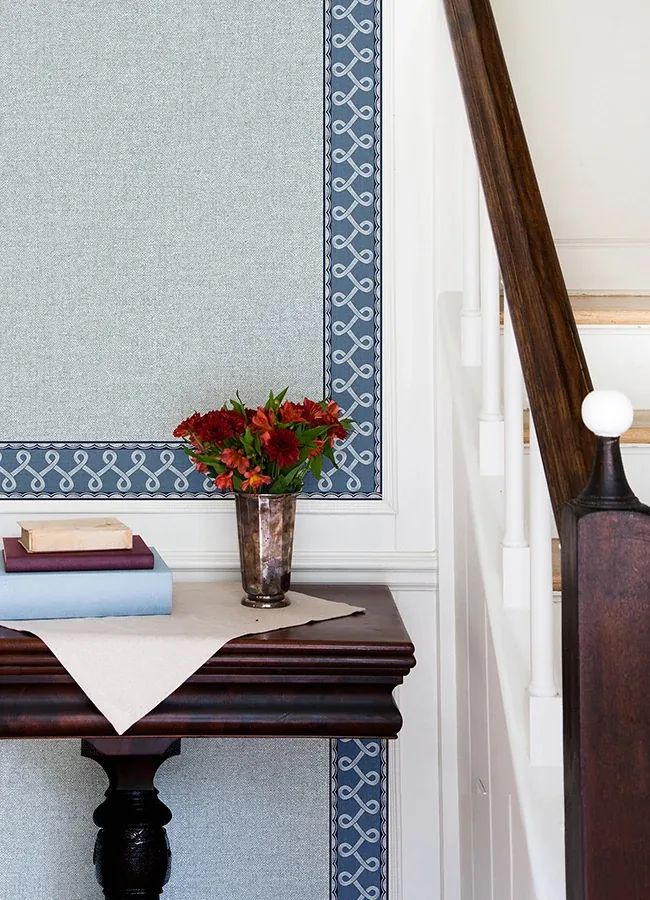Brewster Home Fashions Scalloped Ribbon Blue Trim Wall Border | Wallpaper Twins Brewster Home Fashions Scalloped Ribbon Blue Trim Wall Border - SKU 4148-14505