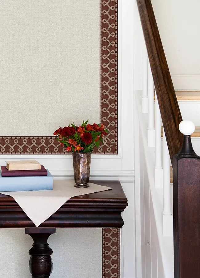 Brewster Home Fashions Scalloped Ribbon Red Trim Wall Border - SKU 4148-14506