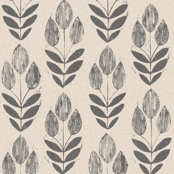 2535-20651 | Scandinavian Black Print Tulip Wallpaper