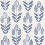 Brewster Home Fashions Scandinavian Blue Print Tulip Wallpaper | Wallpaper Twins Brewster Home Fashions Scandinavian Blue Print Tulip Wallpaper - SKU 2535-20652
