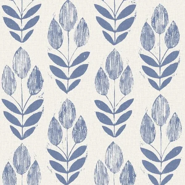 Brewster Home Fashions Scandinavian Blue Print Tulip Wallpaper - SKU 2535-20652
