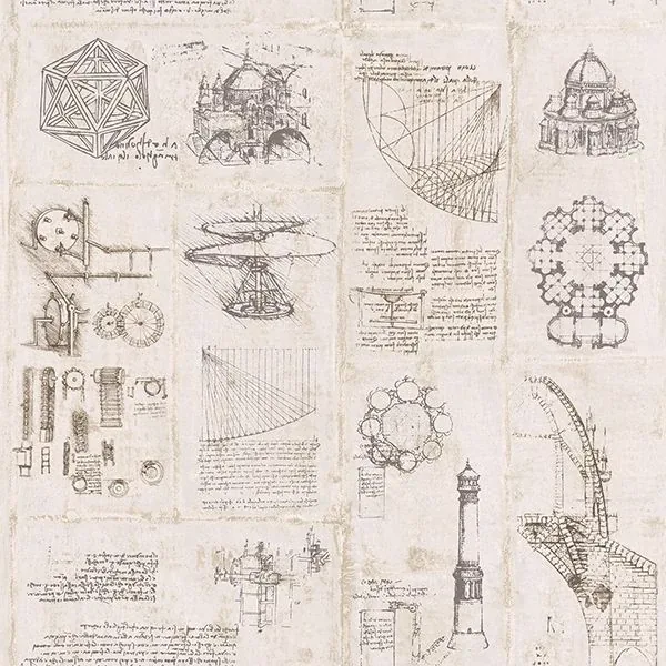 Brewster Home Fashions Schizzi Papiro Beige Sketch Wallpaper - SKU SR23031