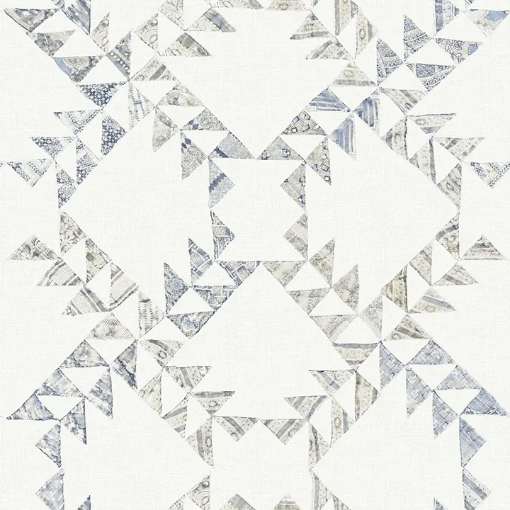 Brewster Home Fashions Scrap Quilt Denim Wallpaper - SKU 4142-72628