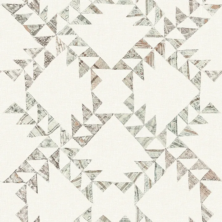 Brewster Home Fashions Scrap Quilt Light Brown Wallpaper - SKU 4142-72631