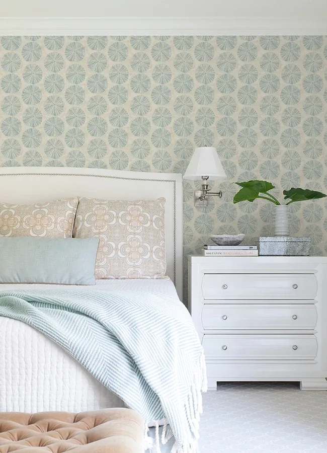 Brewster Home Fashions Sea Biscuit Aqua Sand Dollar Wallpaper - SKU 4071-71028