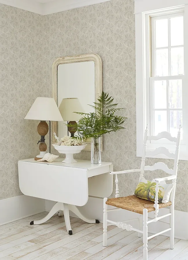 Brewster Home Fashions Sea Biscuit Beige Sand Dollar Wallpaper | Wallpaper Twins Brewster Home Fashions Sea Biscuit Beige Sand Dollar Wallpaper - SKU 4071-71027