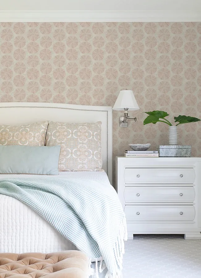 Brewster Home Fashions Sea Biscuit Peach Sand Dollar Wallpaper | Wallpaper Twins Brewster Home Fashions Sea Biscuit Peach Sand Dollar Wallpaper - SKU 4071-71026