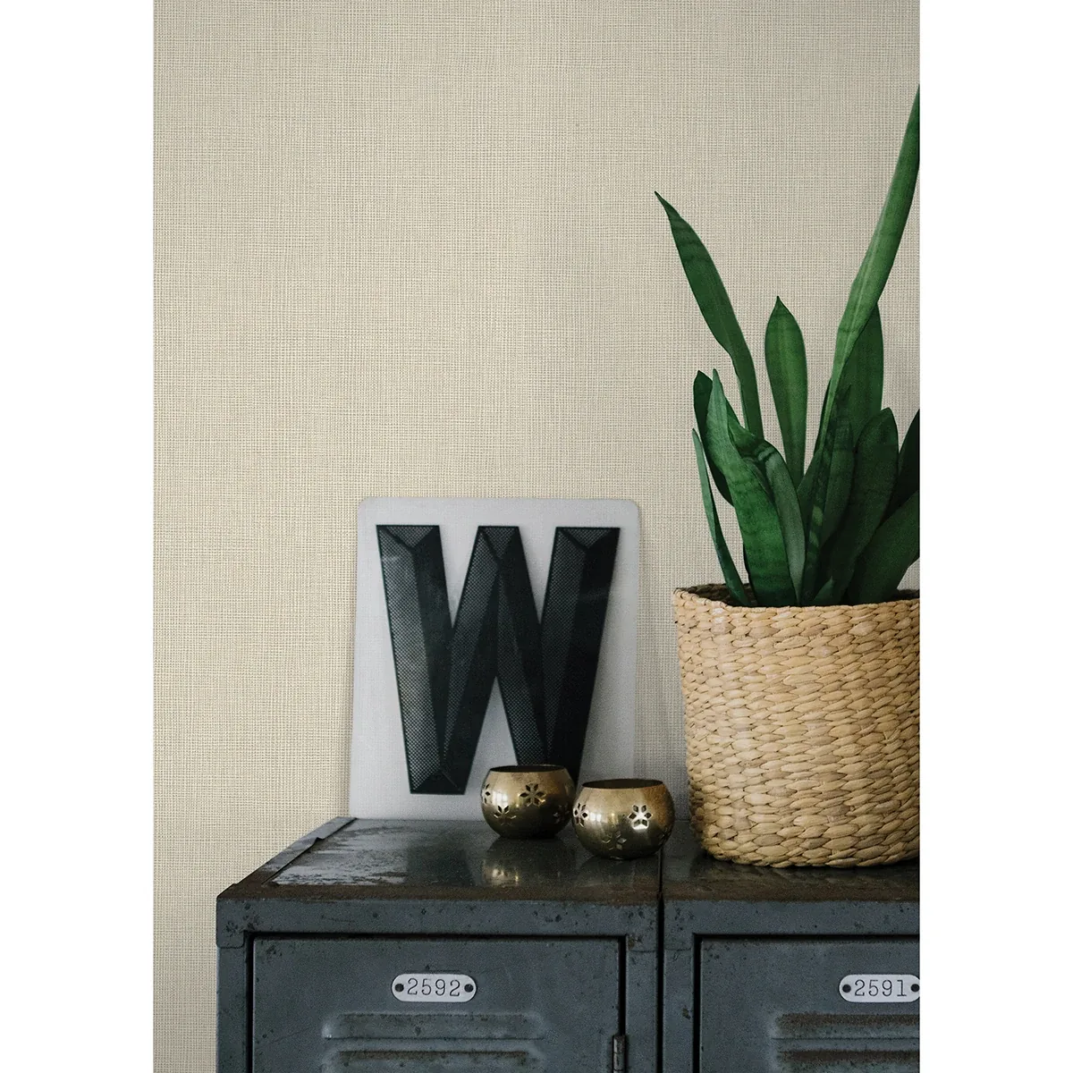 Brewster Home Fashions Seaton Bone Linen Texture Wallpaper - SKU 4015-36976-6
