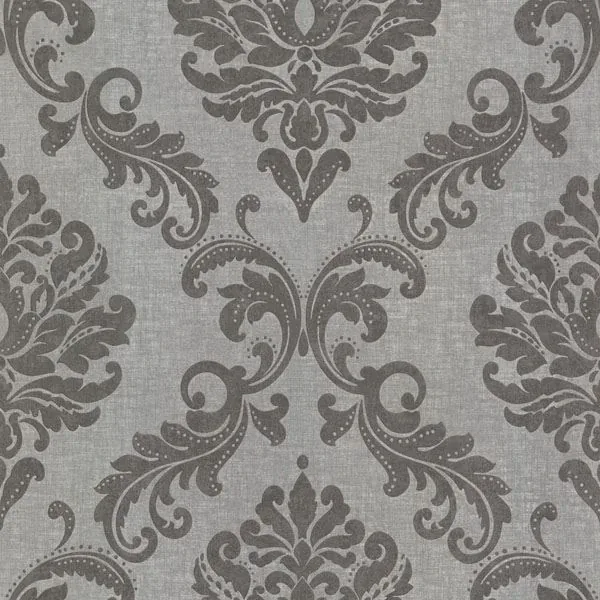Brewster Home Fashions Sebastion Grey Damask Wallpaper - SKU 450-67362