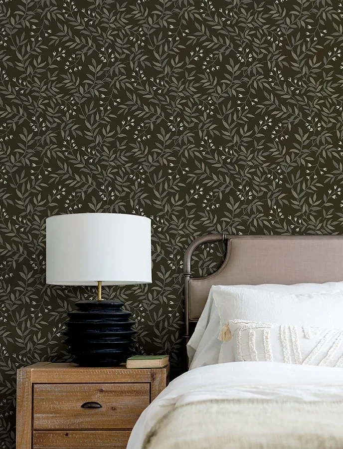 Brewster Home Fashions Senna Black Budding Vines Wallpaper | Wallpaper Twins Brewster Home Fashions Senna Black Budding Vines Wallpaper - SKU 4134-72519