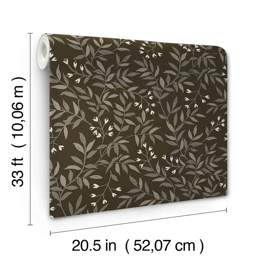 Brewster Home Fashions Senna Black Budding Vines Wallpaper | Wallpaper Twins Brewster Home Fashions Senna Black Budding Vines Wallpaper - SKU 4134-72519