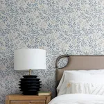 Brewster Home Fashions Senna Blue Budding Vines Wallpaper | Wallpaper Twins Brewster Home Fashions Senna Blue Budding Vines Wallpaper - SKU 4134-72521