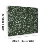 Brewster Home Fashions Senna Evergreen Budding Vines Wallpaper - SKU 4134-72518