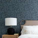 Brewster Home Fashions Senna Navy Budding Vines Wallpaper - SKU 4134-72520