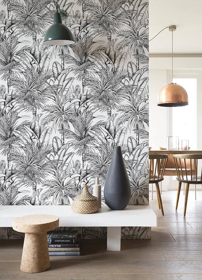 Brewster Home Fashions Serra White Palm Wallpaper - SKU 2980-478013