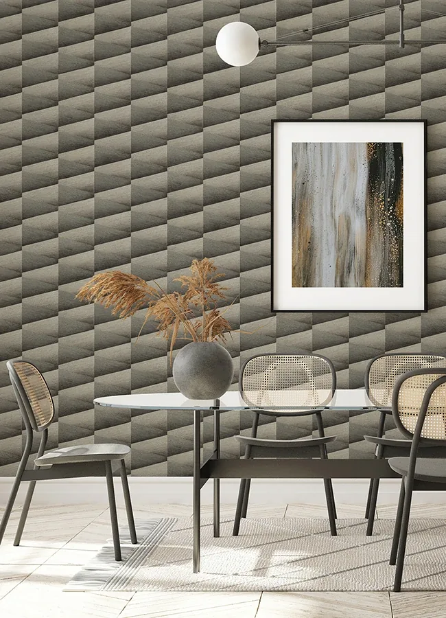 Brewster Home Fashions Shae Dark Grey Geo Wallpaper - SKU 4096-554663