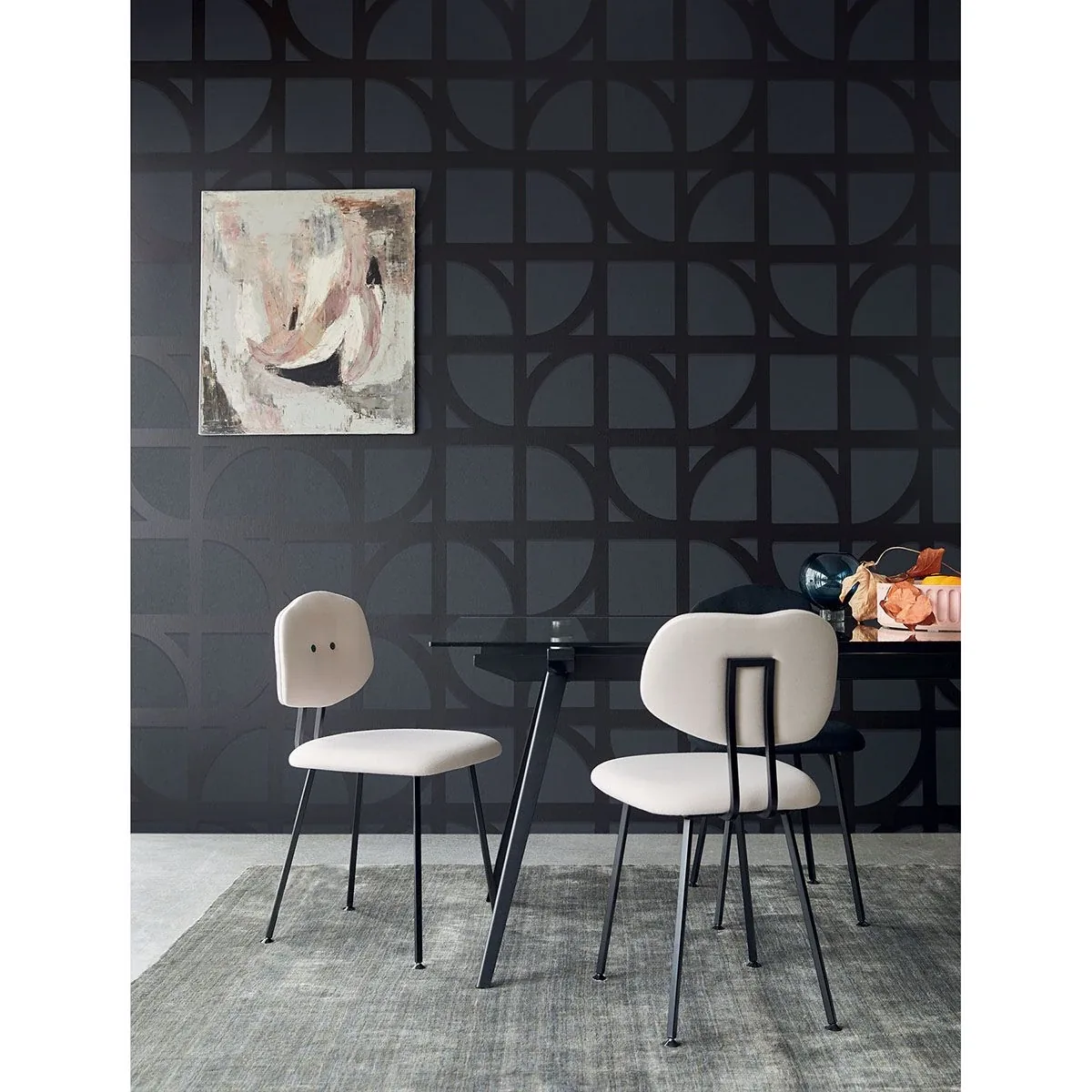 Brewster Home Fashions Shapes Black Curved Trellis Wallpaper - SKU 395806