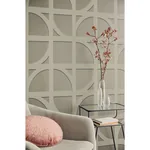 Brewster Home Fashions Shapes Dark Grey Curved Trellis Wallpaper - SKU 395804