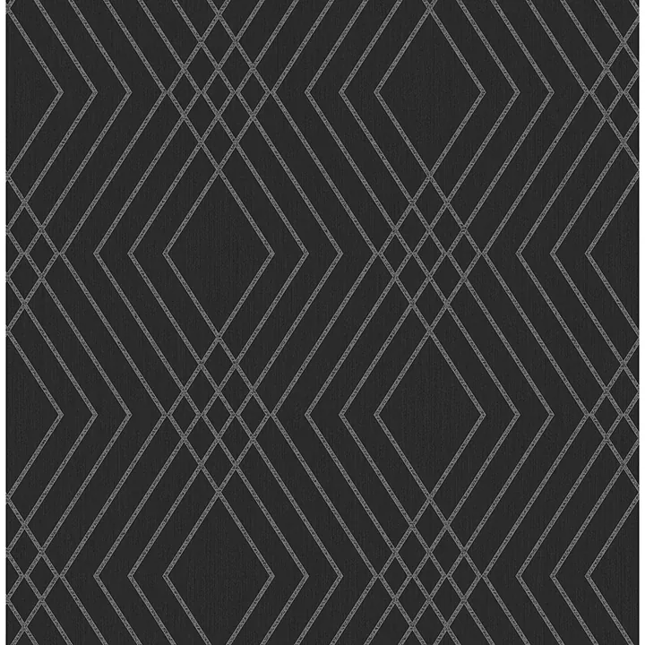 FD43614 | Shard Black Trellis Wallpaper