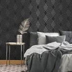 Brewster Home Fashions Shard Black Trellis Wallpaper - SKU FD43614