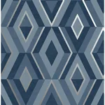 Brewster Home Fashions Shard Blue Geometric Wallpaper - SKU FD42608
