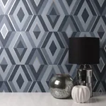 Brewster Home Fashions Shard Blue Geometric Wallpaper - SKU FD42608