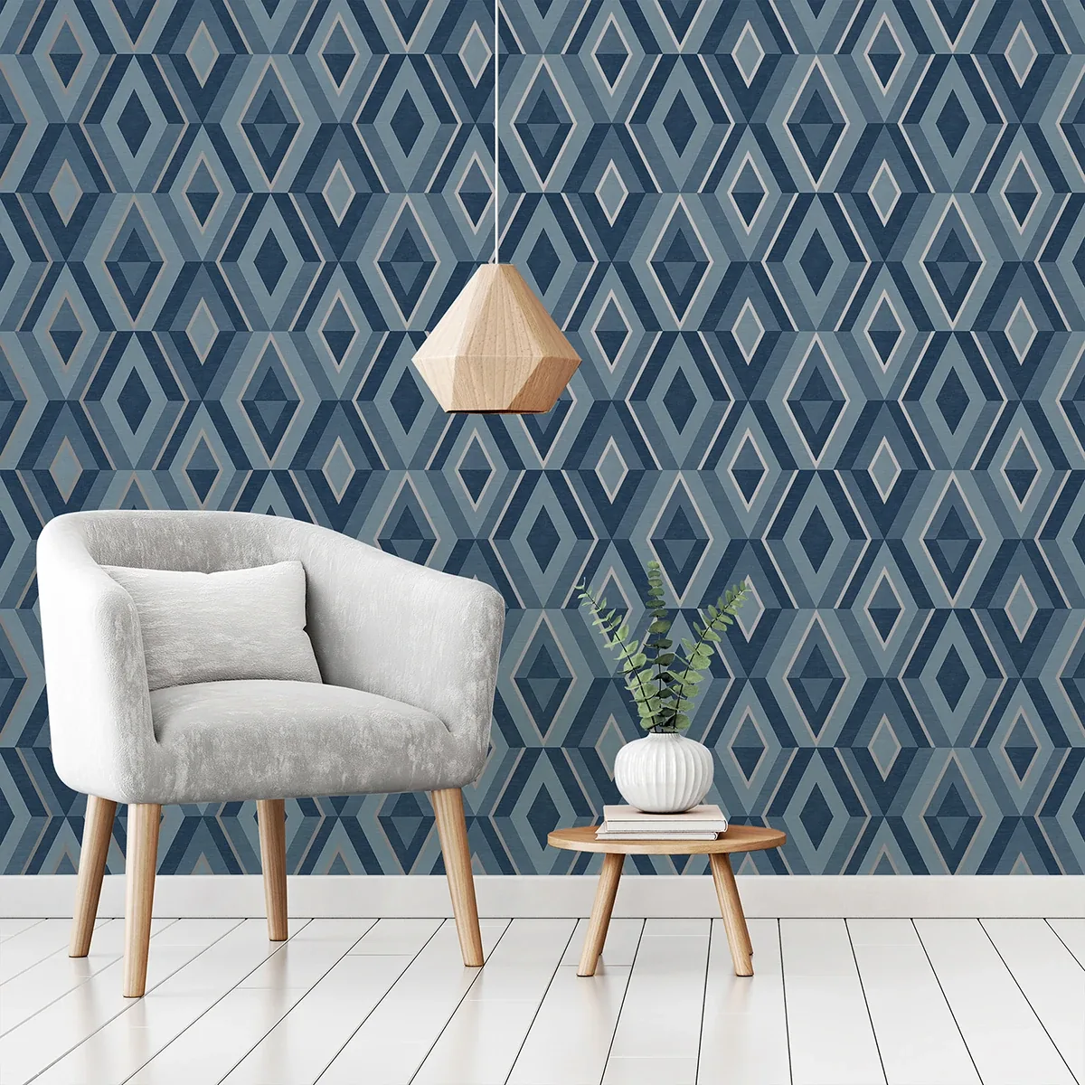 Brewster Home Fashions Shard Blue Geometric Wallpaper - SKU FD42608
