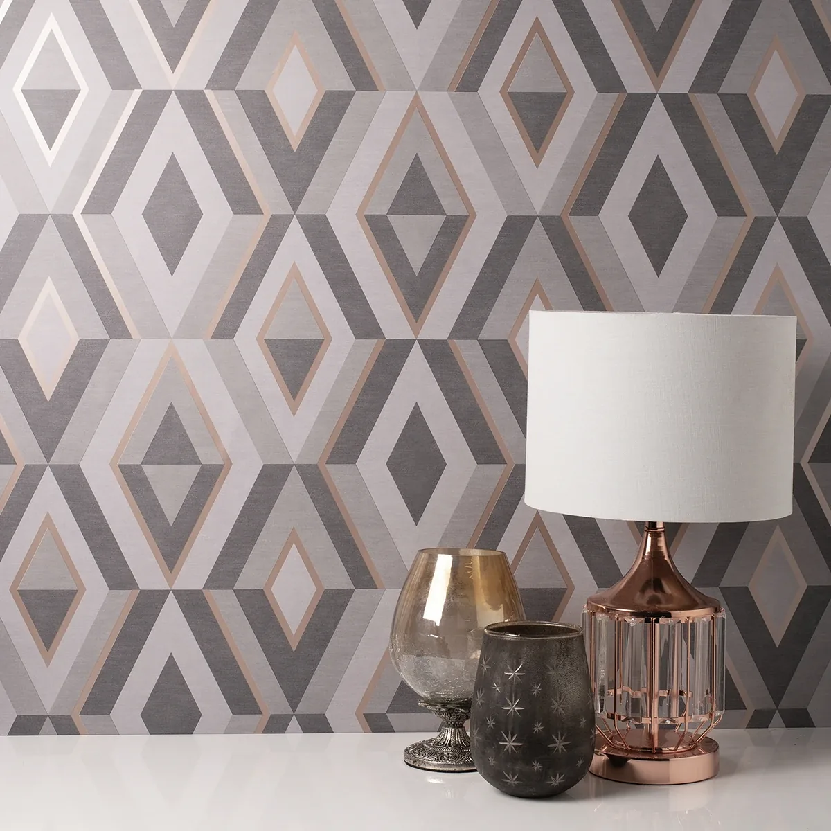 Brewster Home Fashions Shard Charcoal Geometric Wallpaper - SKU FD42607