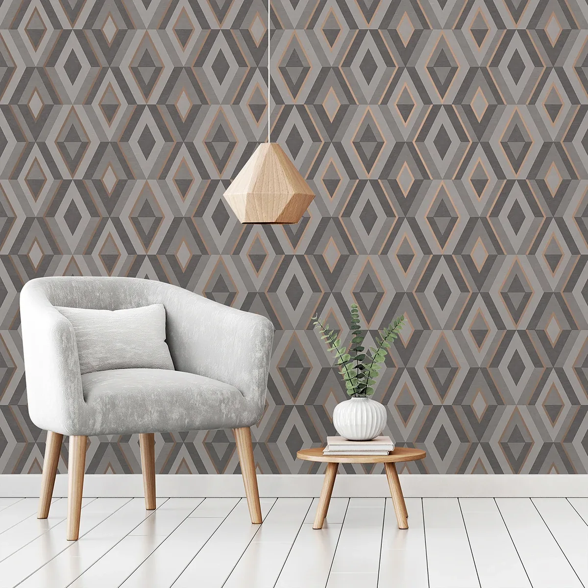 Brewster Home Fashions Shard Charcoal Geometric Wallpaper - SKU FD42607