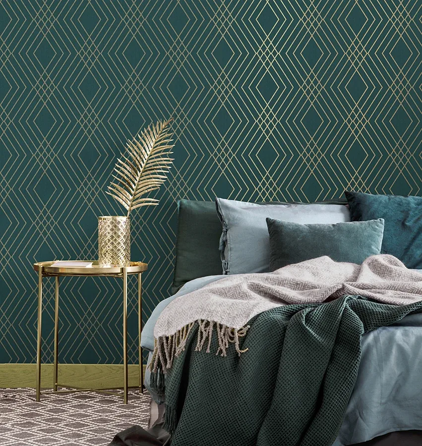 Brewster Home Fashions Shard Evergreen Trellis Wallpaper - SKU FD43613