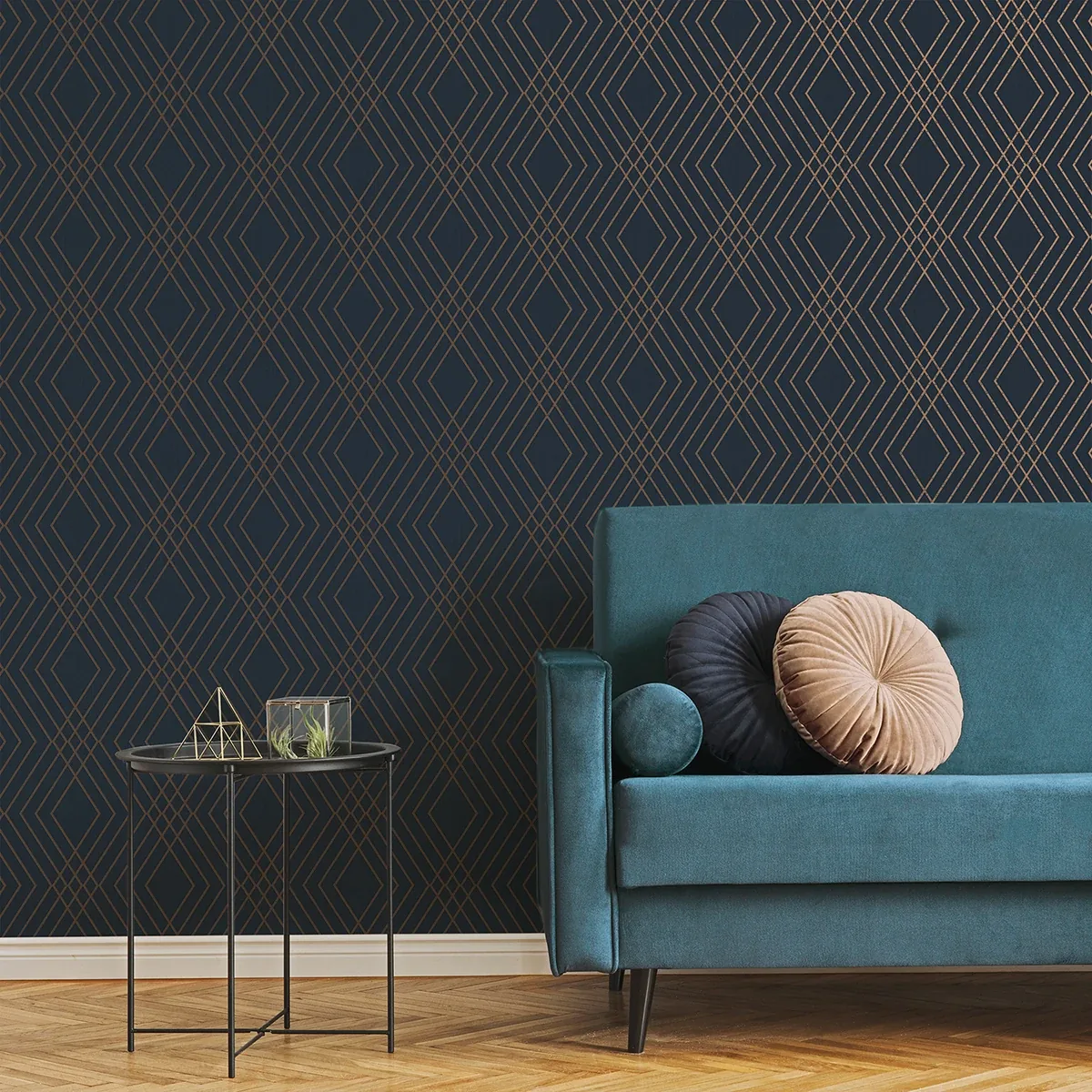 Brewster Home Fashions Shard Navy Trellis Wallpaper - SKU FD42605