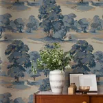 Brewster Home Fashions Sherwood Blue Glade Wallpaper - SKU 4164-M1830