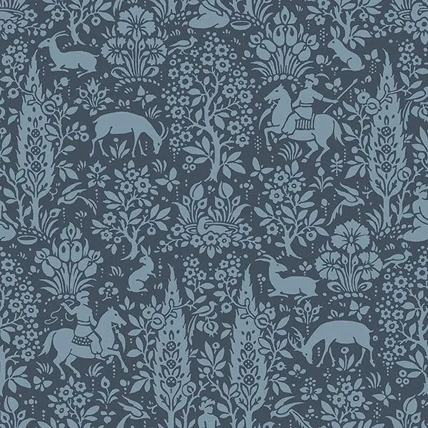 M1169 | Sherwood Dark Blue Woodland Wallpaper