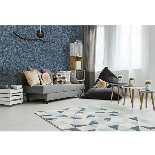 Brewster Home Fashions Sherwood Dark Blue Woodland Wallpaper - SKU M1169